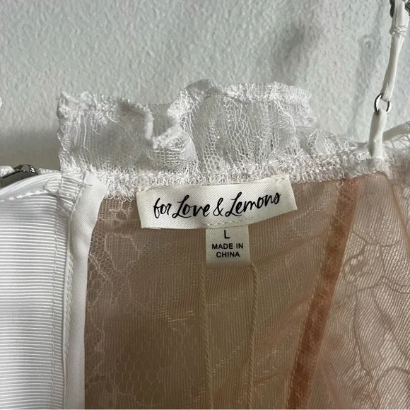 New For love & lemons Jules dainty tiered lace bridal shower mini dress